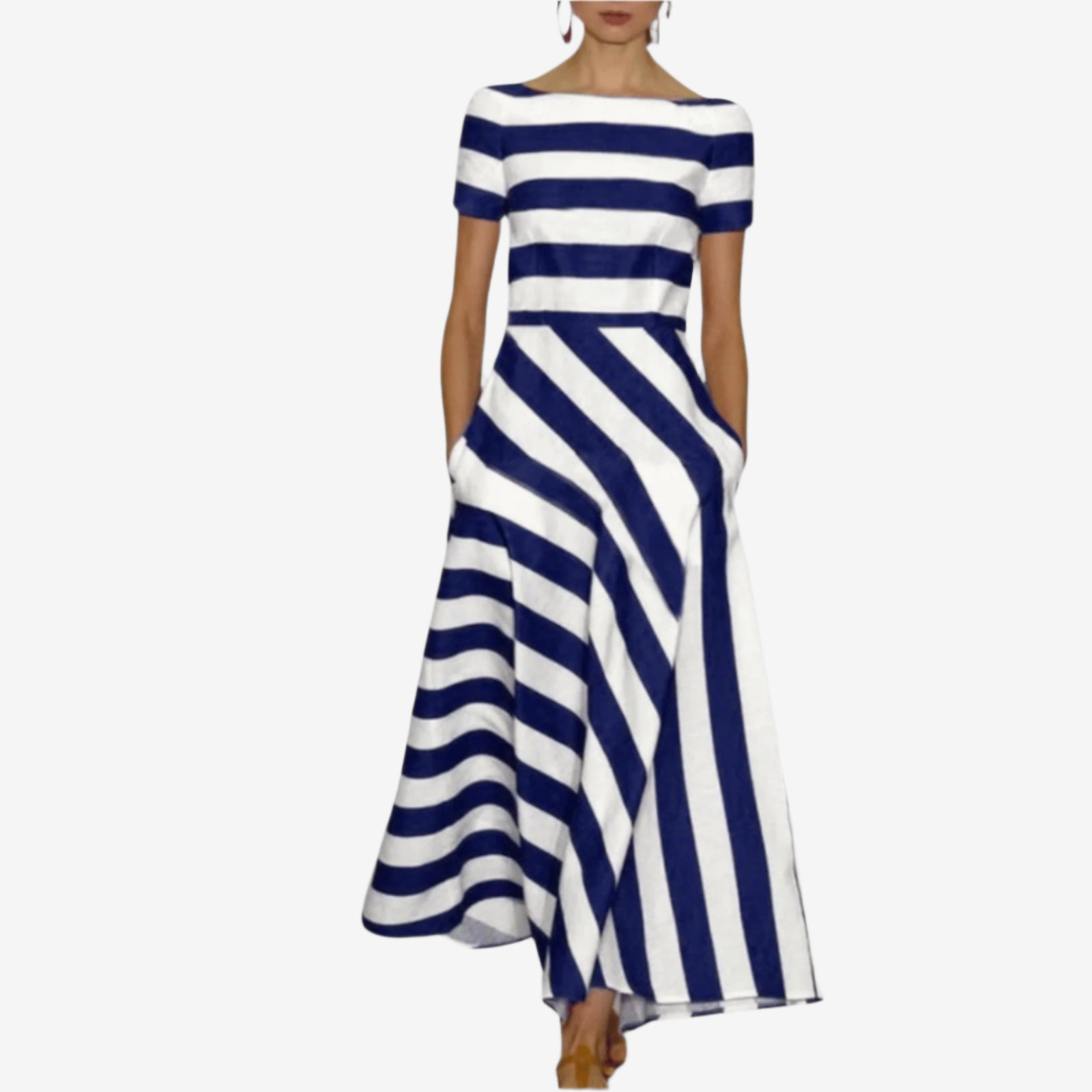 Elska™ Robe Rayée Élancée
