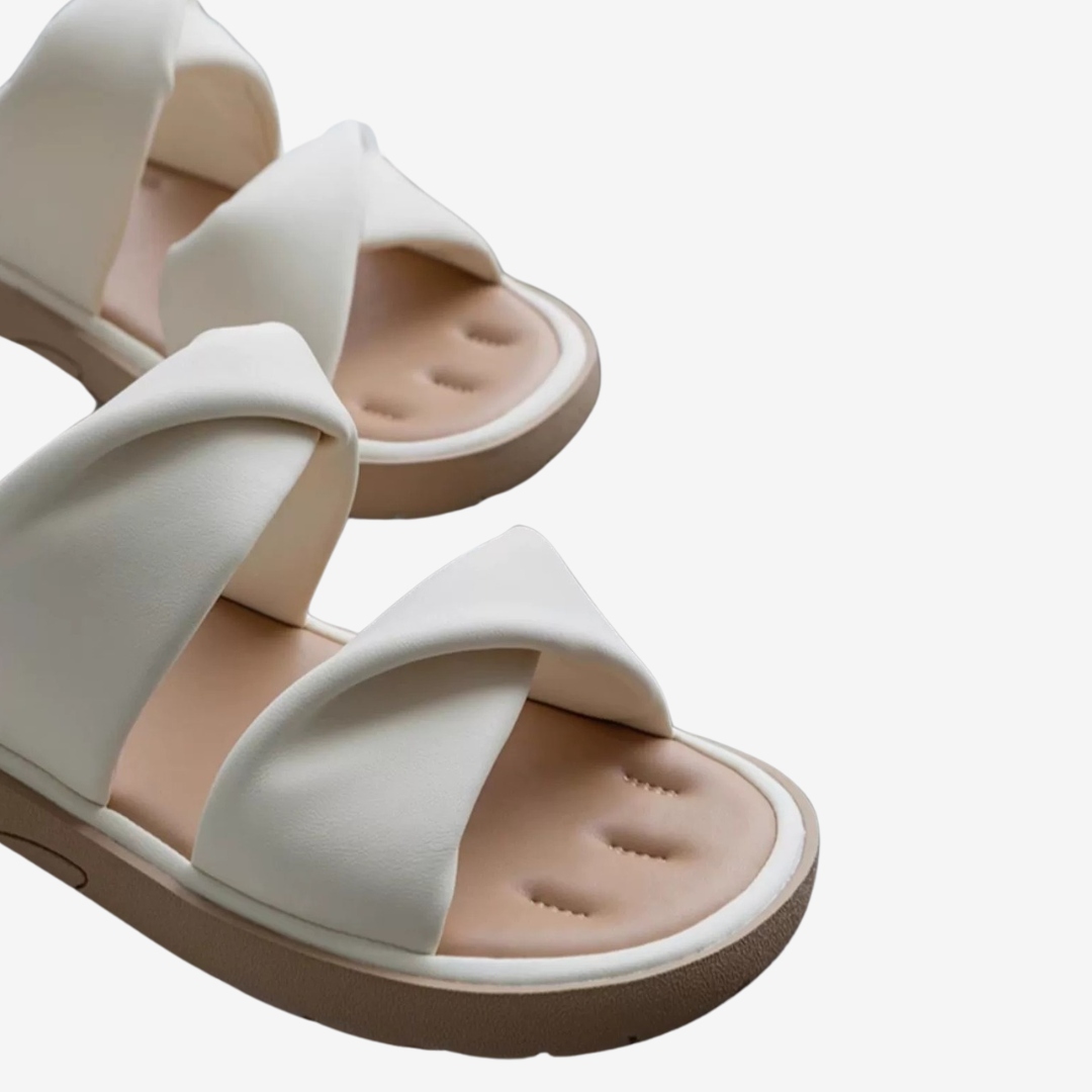 Adélaïde™ Sandales Plates en Cuir