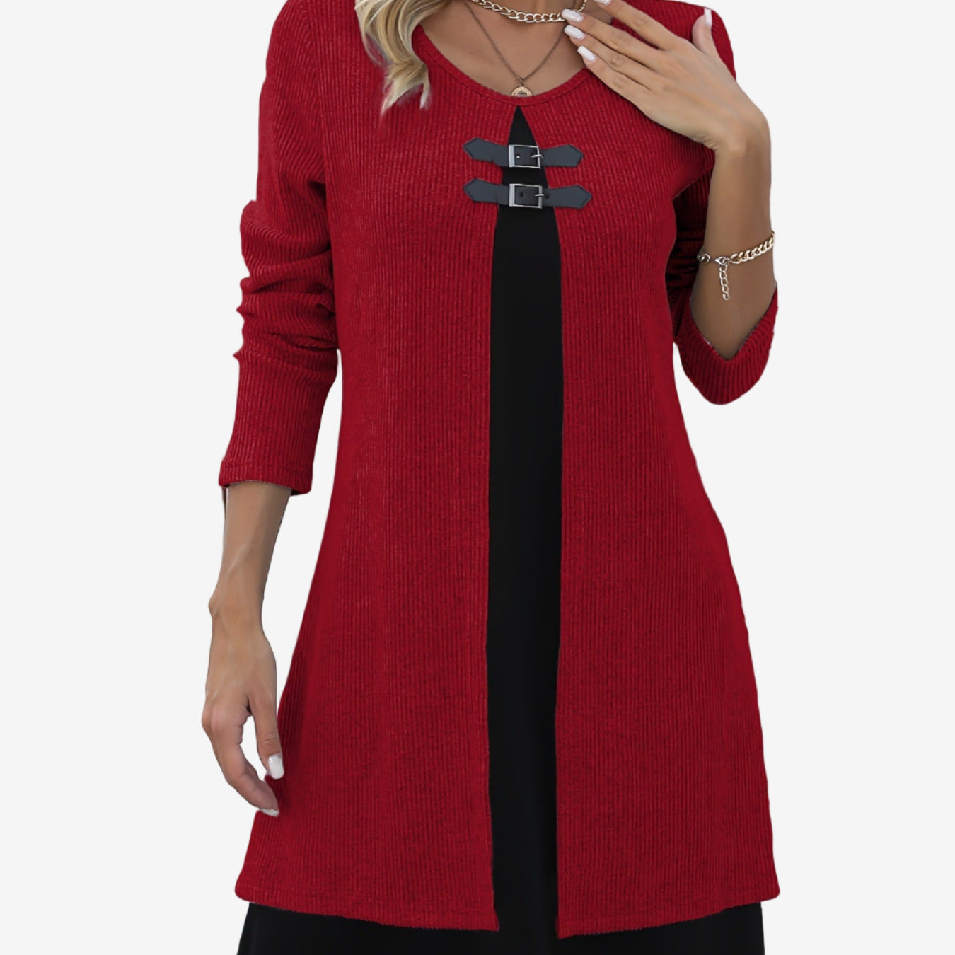 Elora™ Robe Pull Chic Avec Contraste