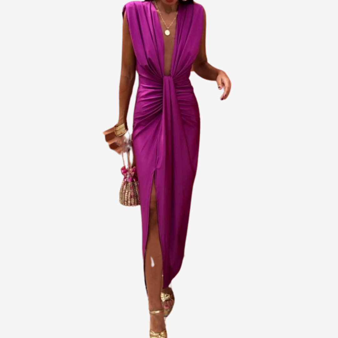 Assia™ Robe Midi Drapée