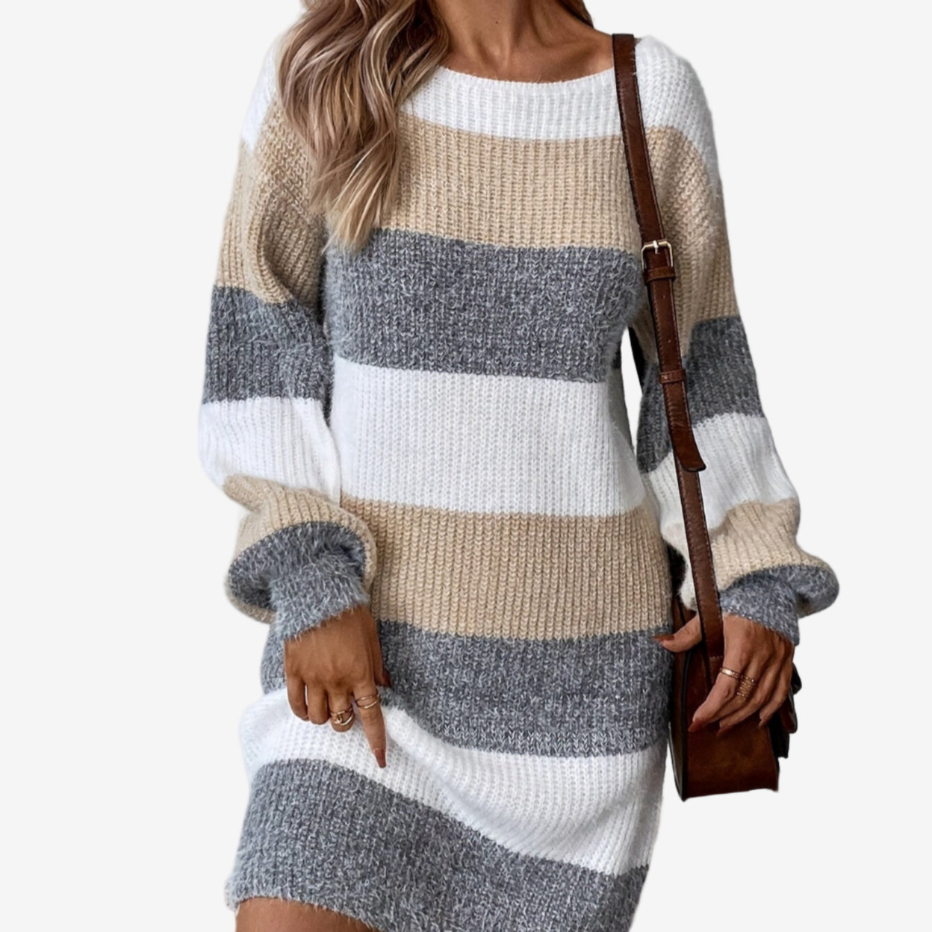 Elestte™  Robe Pull Rayée