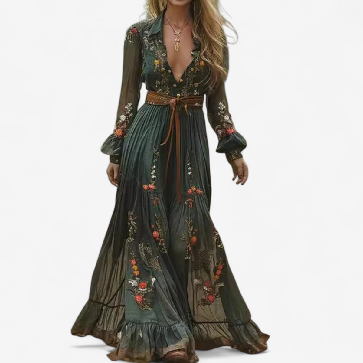 Rachel™ Robe Maxi Brodée