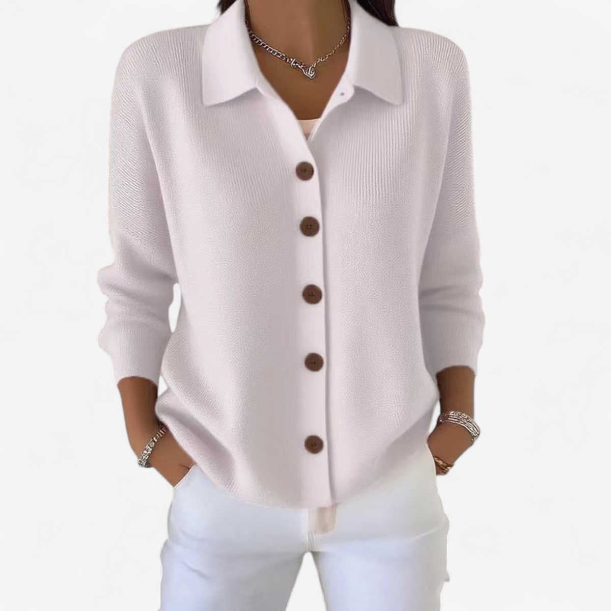 Adrienne™ Élégante Veste Boutonnée