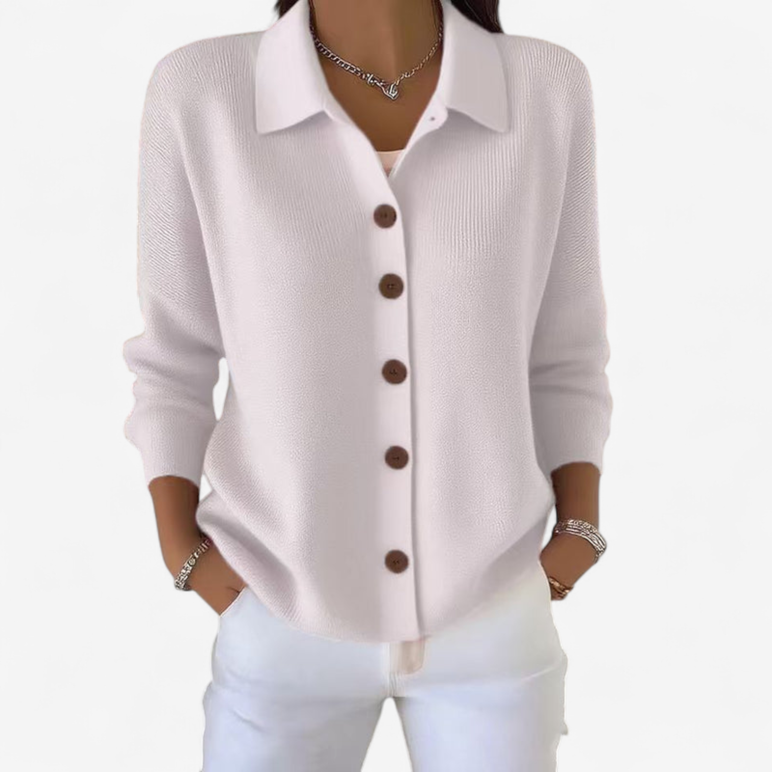 Adrienne™ Élégante Veste Boutonnée