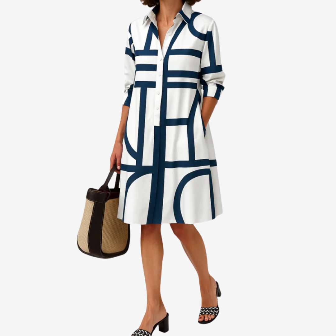 Esmée™ Robe-Chemise à Motifs Géo